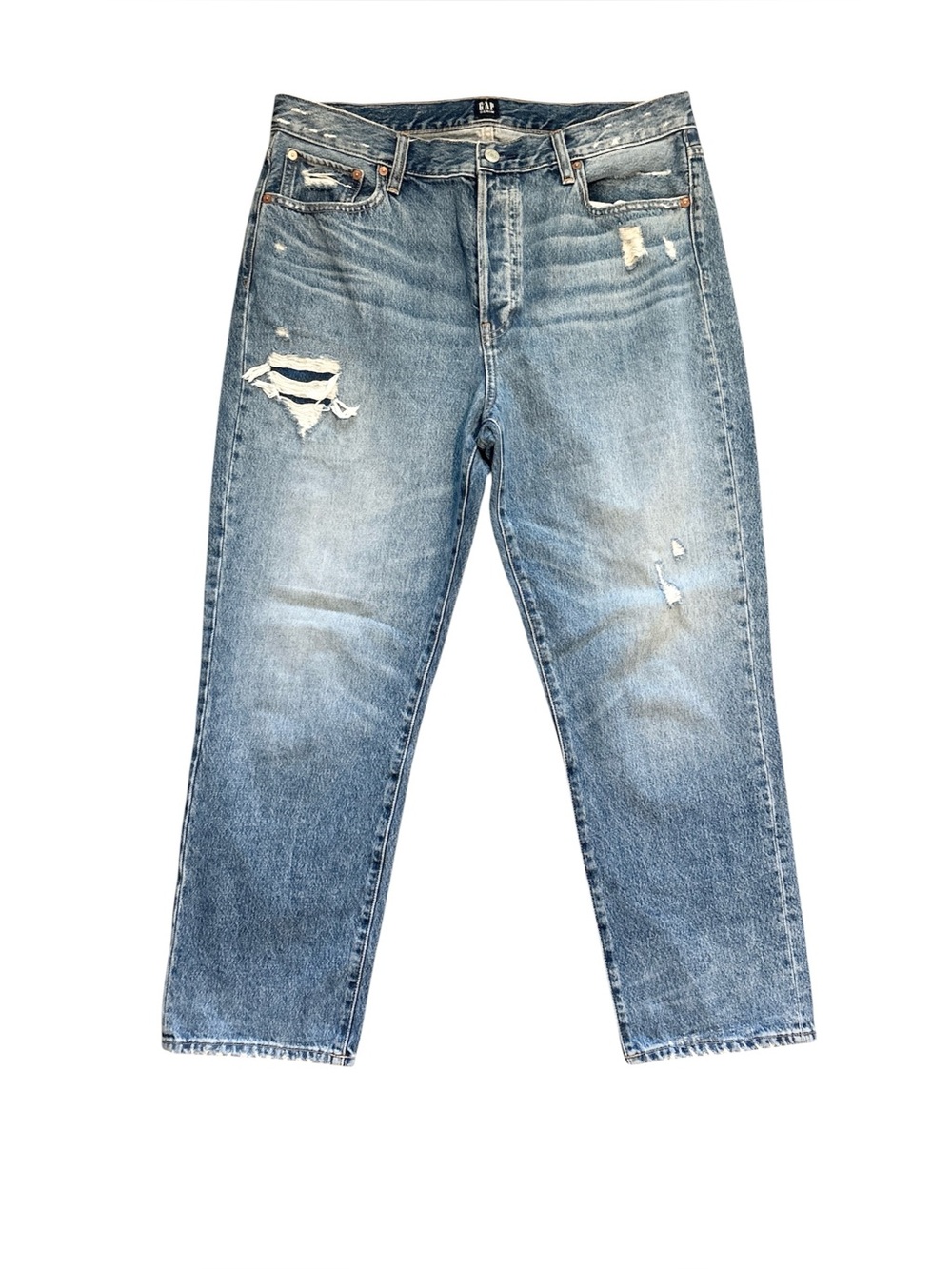 Gap Boyfriend Jeans Distressed High Rise Baggy Women’s 14 Tall